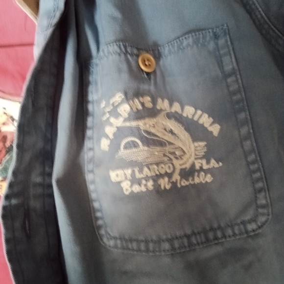 Ralph lauren marlin hook reel denim tshirt xxl - Picture 4 of 5